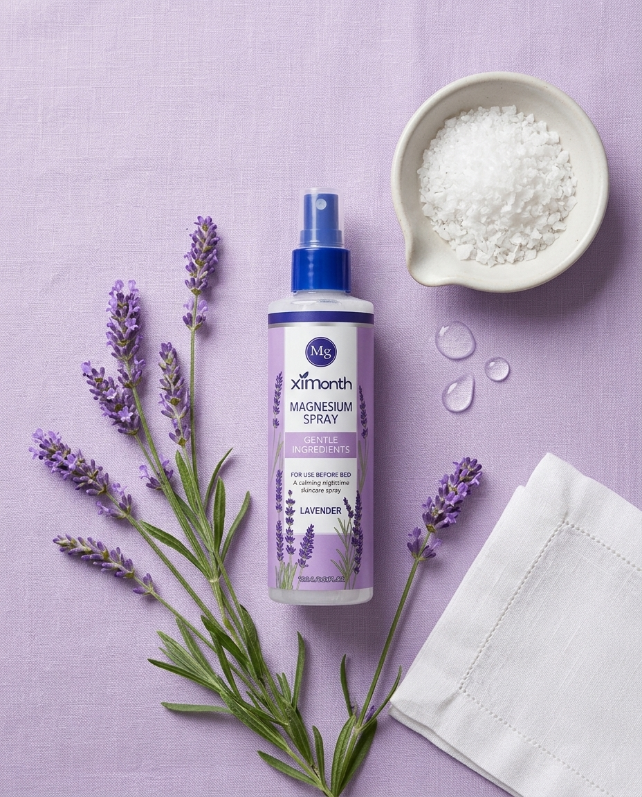 Lavender and magnesium flat-lay